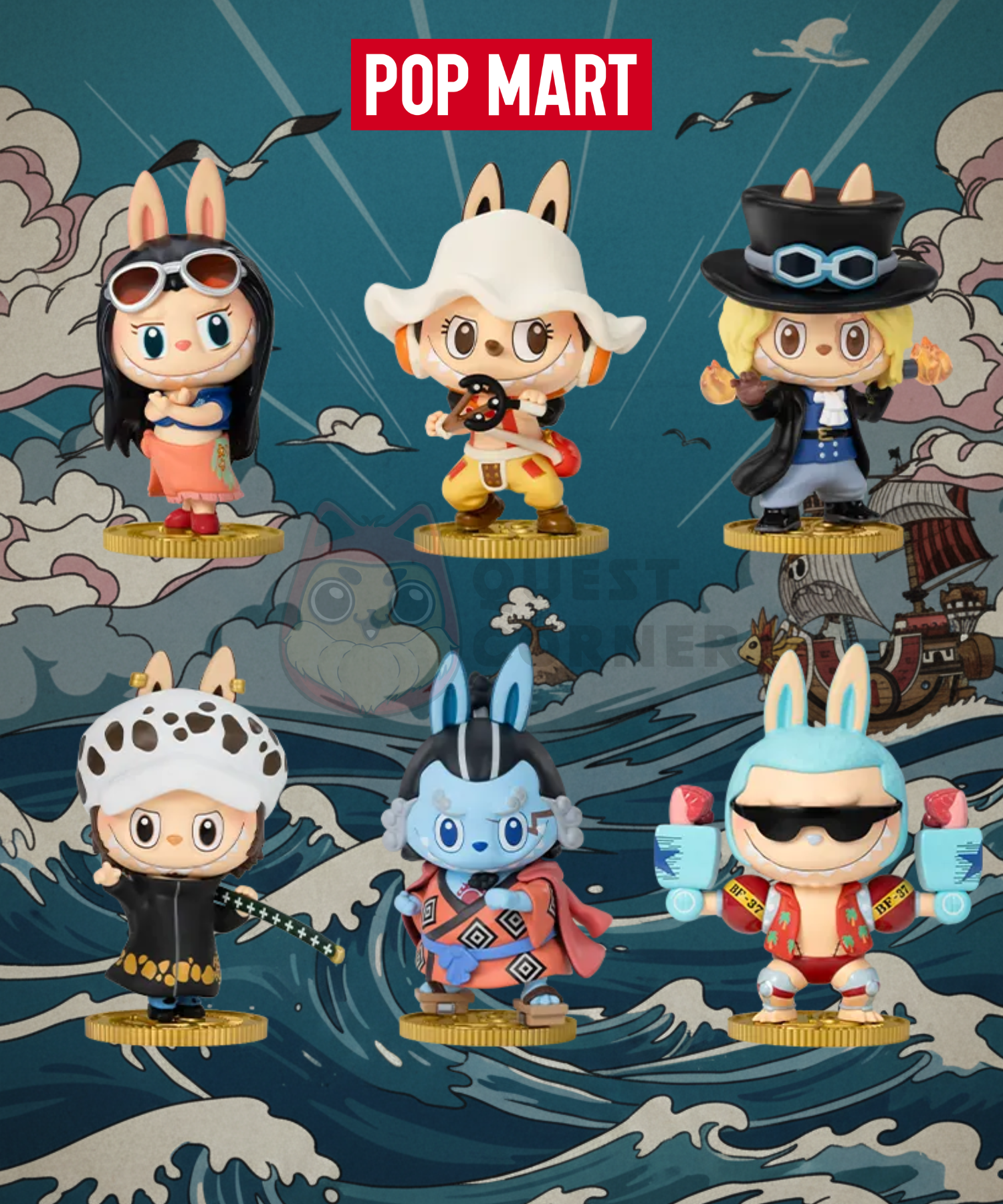 Blind Box One Piece – Labubu x One Piece – Pop Mart - Quest Corner