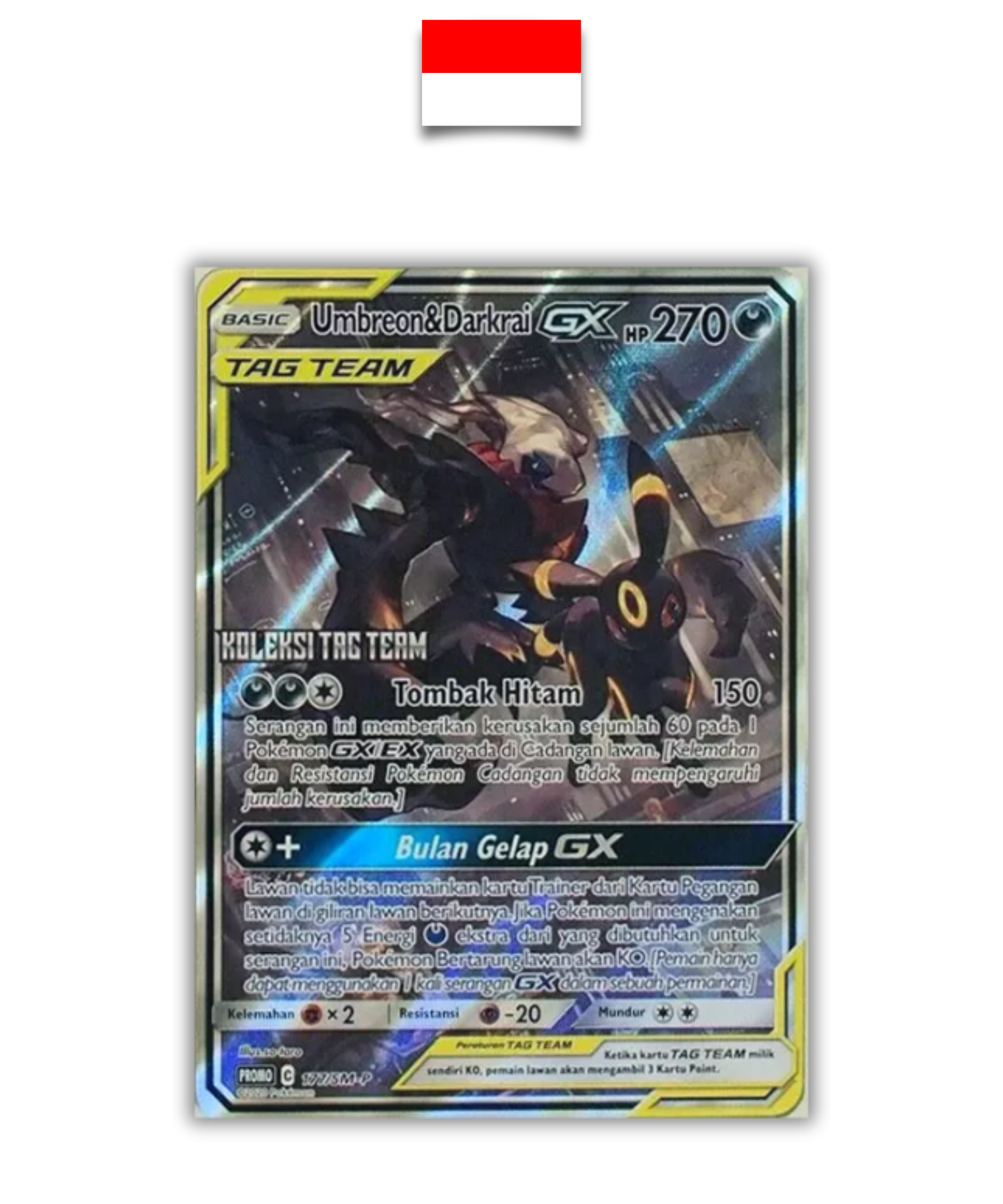 Carte Pokémon – Noctali Darkrai TagTeam Stamp 177/SM-P – Indonésien - Quest Corner