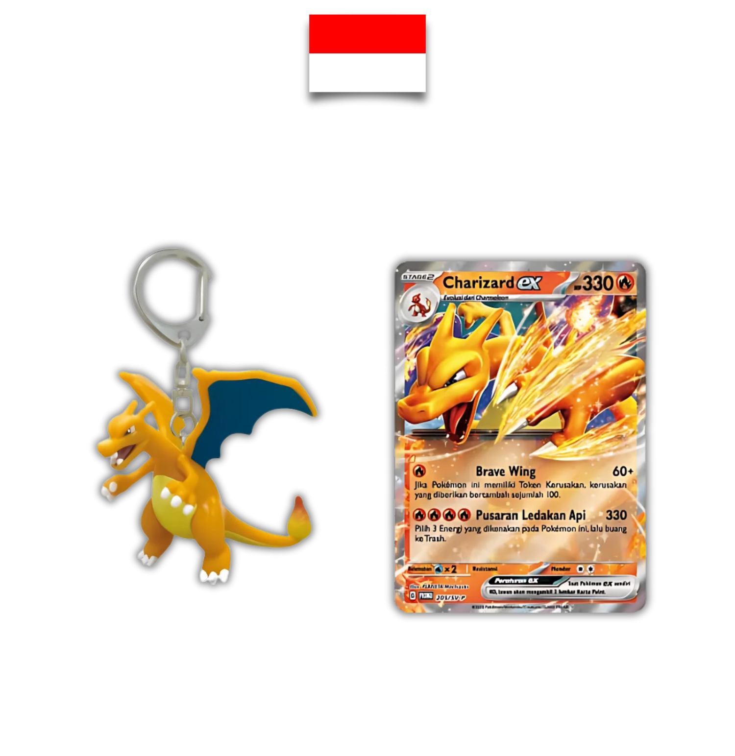 Set Dracaufeu Gantungan Kunci – Kilat Rasi SV8S - Indonésien - Quest Corner