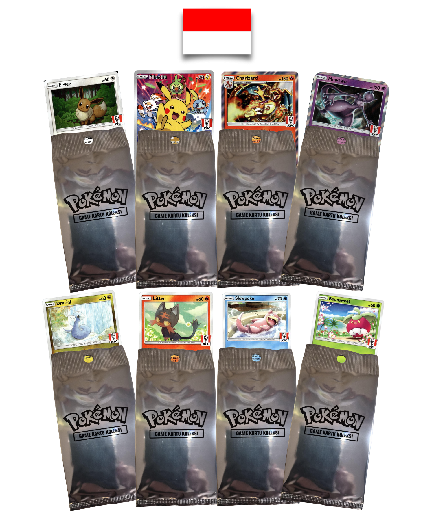 Booster Pokémon – Set Complet KFC 2020 – Indonésien (8 cartes exclusives) - Quest Corner - Quest Corner