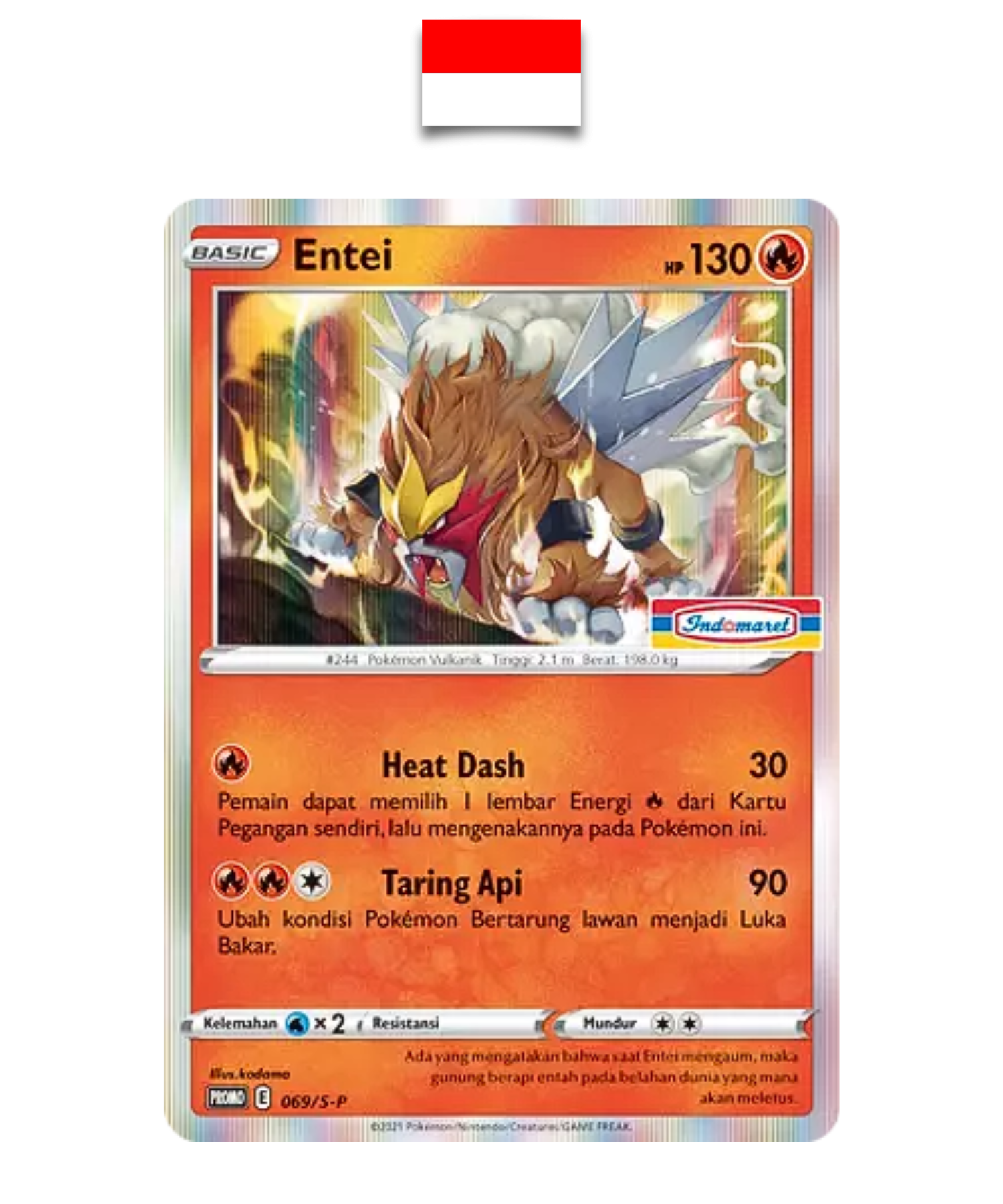 Carte Pokémon – Entei 069/S-P Promo Indomaret – Indonésien - Quest Corner