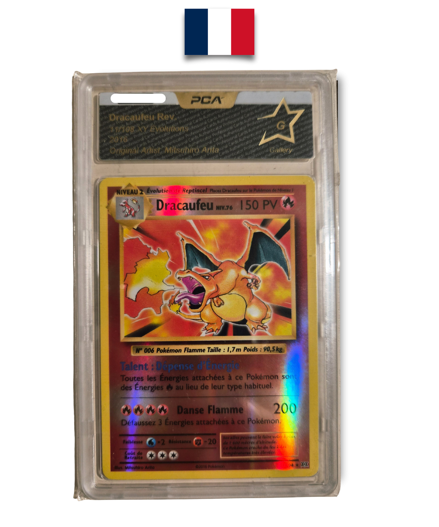 Carte Gradée Pokémon – Dracaufeu 11/108 Reverse – PCA Gallery – Français - Quest Corner