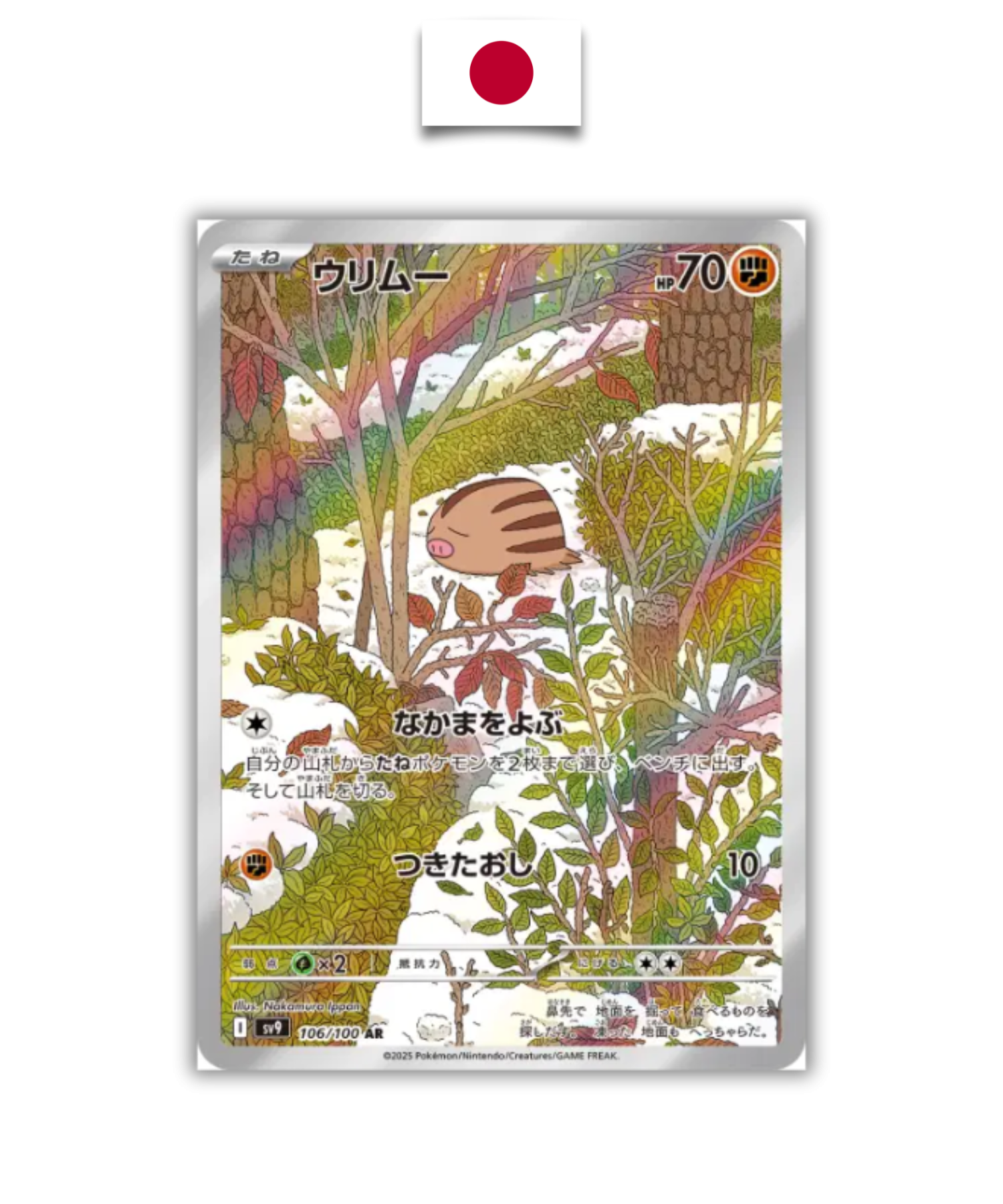 Carte Pokémon – Marcacrin – 106/100 – Japonais - Quest Corner