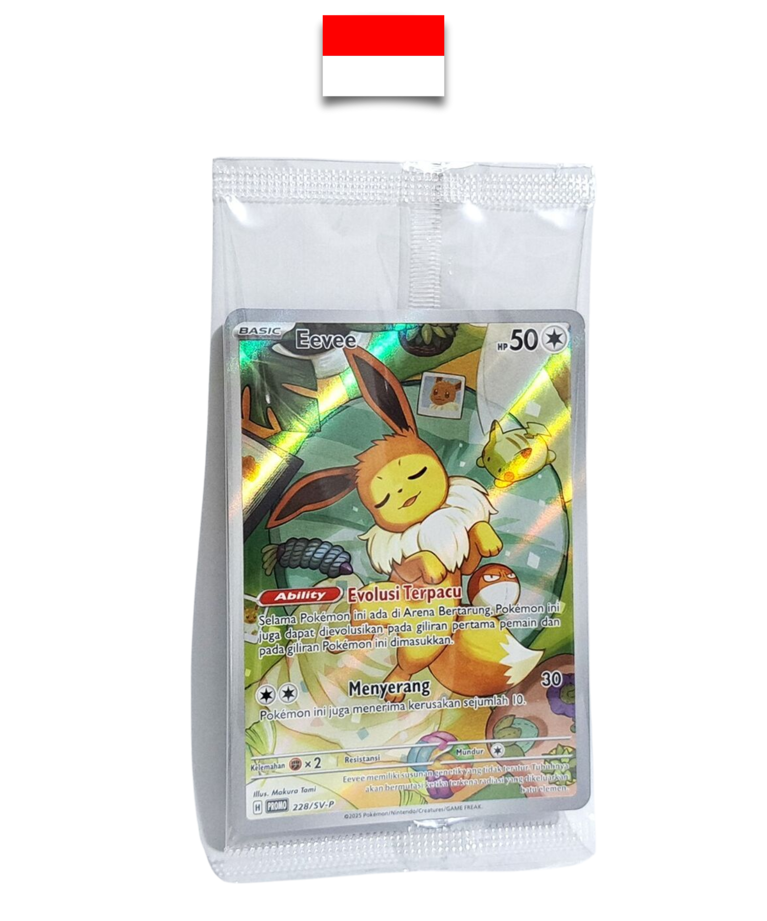 Carte Pokémon – Évoli 228/SV-P – Promo ETB Indonésie – Scellée (Indonésien) - Quest Corner