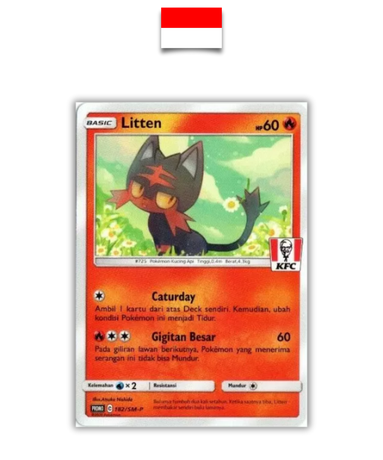 Carte Pokémon – Flamiaou KFC 182/SM-P – Indonésien - Quest Corner