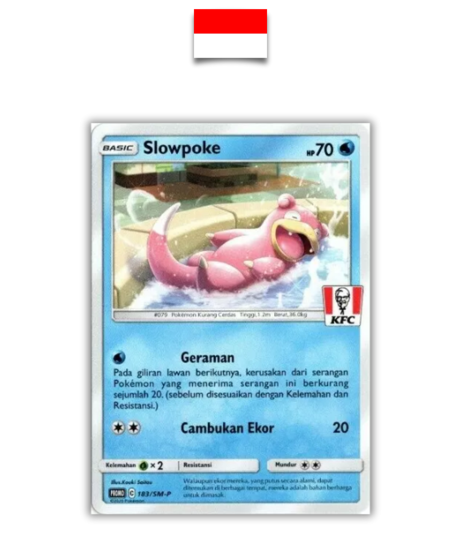 Carte Promo Pokémon – Ramolosse (Slowpoke) 183/SM‑P – Indonésien - Quest Corner