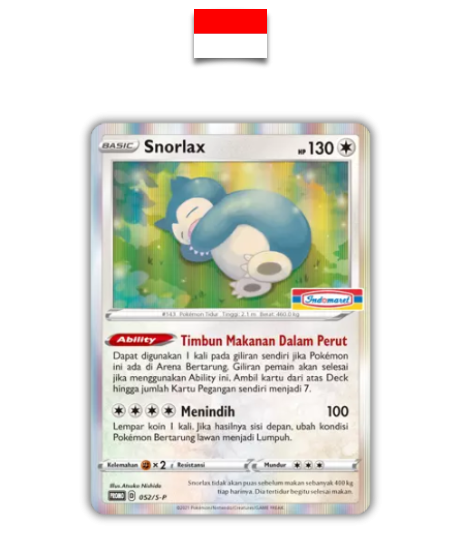 Carte Pokémon – Ronflex Indomaret 052/S-P – Indonésien - Quest Corner