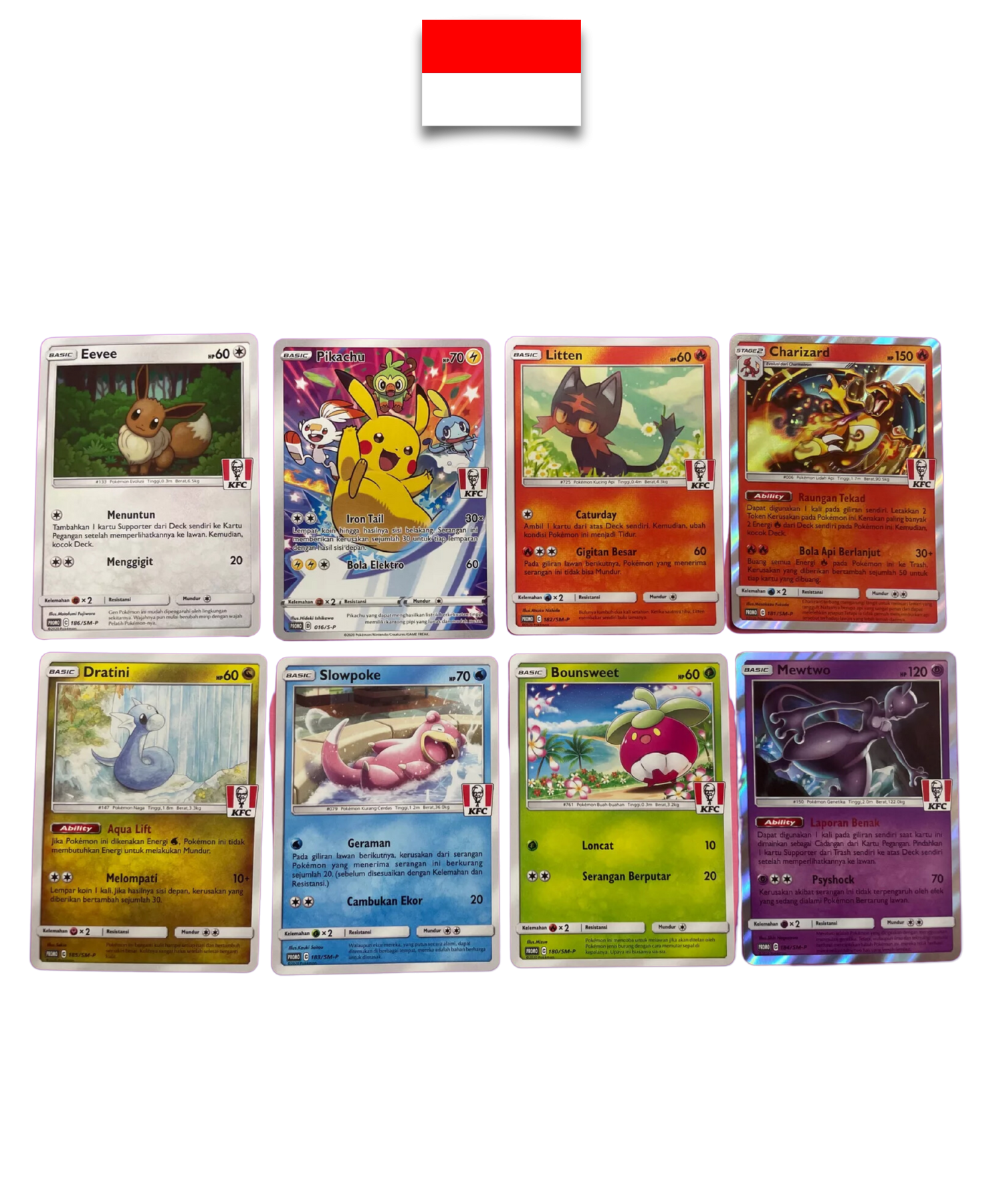 Booster Pokémon – Set Complet KFC 2020 – Indonésien (8 cartes exclusives) - Quest Corner - Quest Corner