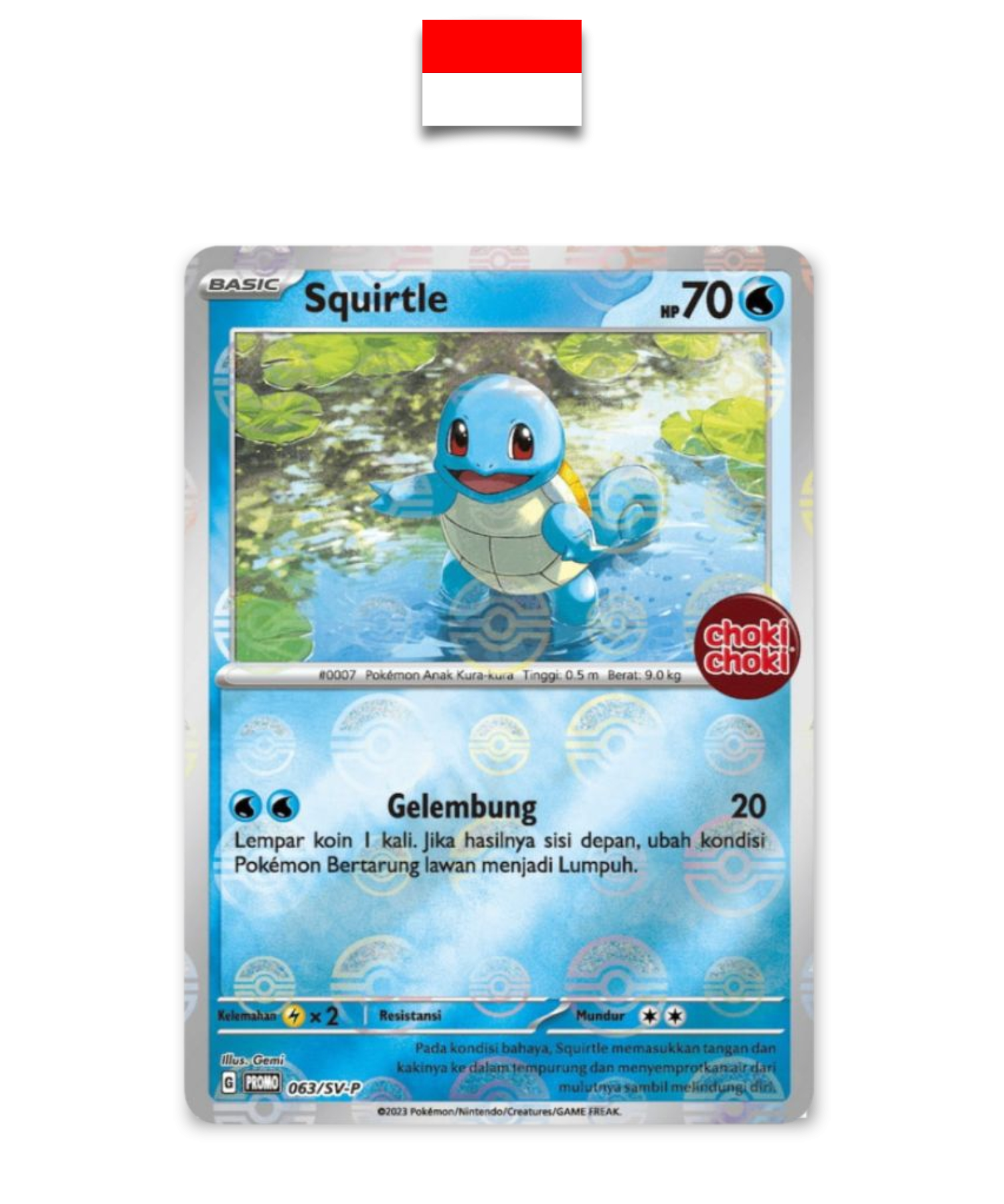 Carte Pokémon – Carapuce 063/SV-P Promo Choki Choki – Indonésien - Quest Corner