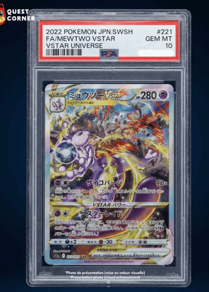 Carte Pokémon Gradée – Mewtwo VSTAR 221/172 SAR – S12a VSTAR Universe – PSA 10 – Japonais - Quest Corner