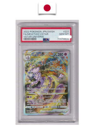 Carte Pokémon Gradée – Mewtwo VSTAR 221/172 SAR – S12a VSTAR Universe – PSA 10 – Japonais - Quest Corner
