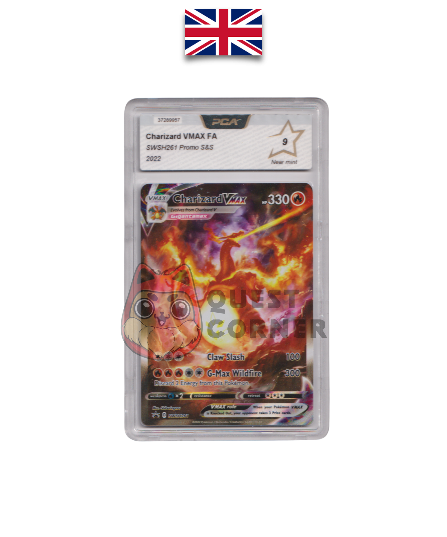 Carte Pokémon – Dracaufeu VMAX Promo SWSH 261 – PCA 9 – Anglais - Quest Corner