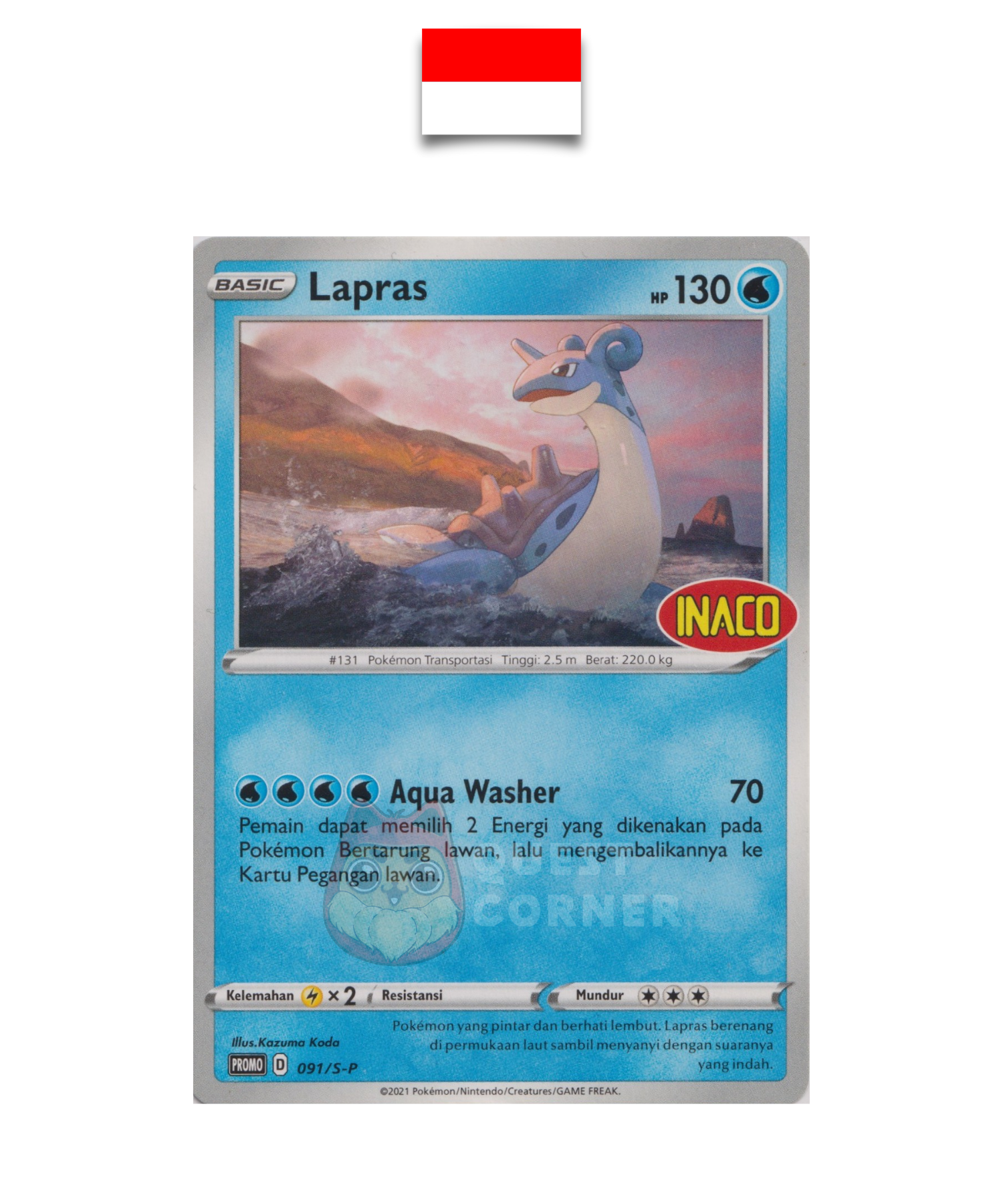 Carte Pokémon – Lokhlass 091/S-P – Promo Stamp – INACO – Indonésien - Quest Corner