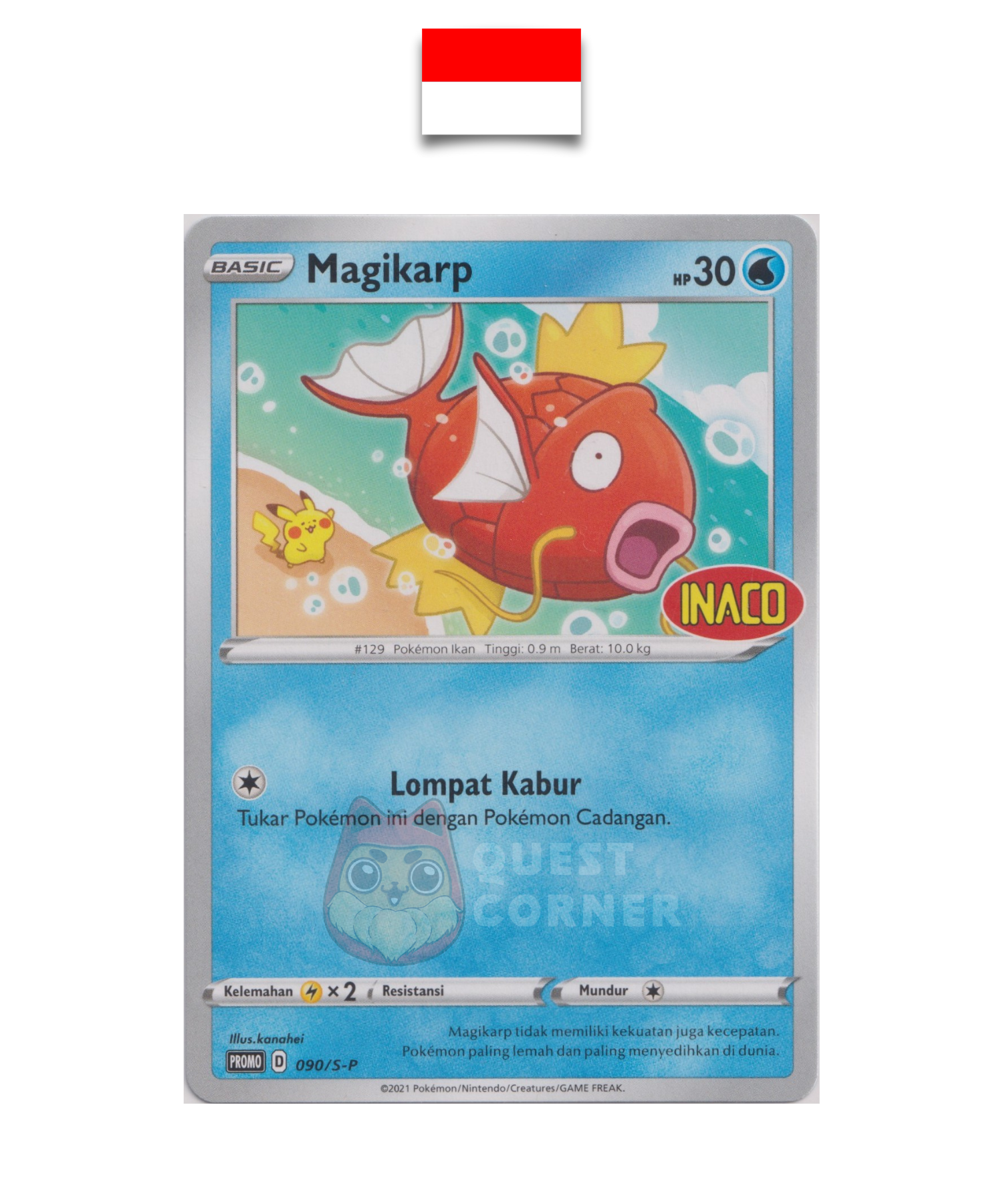 Carte Pokémon – Magicarpe 090/S-P – Promo Stamp – INACO – Indonésien - Quest Corner