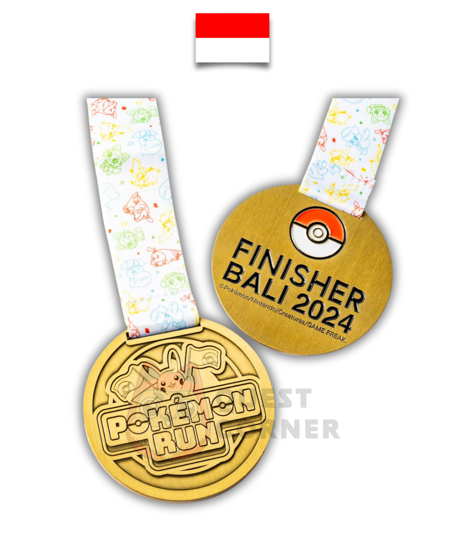 Médaille Pokémon – Pokemon Run Indonesia 2024 – Pikachu – Bali Finisher – Indonésie - Quest Corner