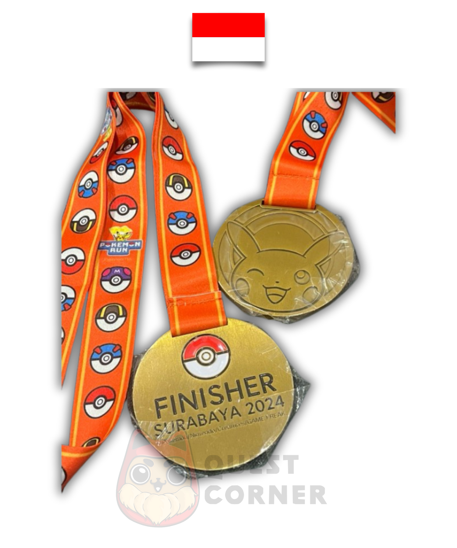 Médaille Pokémon – Pokemon Run Indonesia 2024 – Pikachu – Surabaya Finisher – Indonésie - Quest Corner